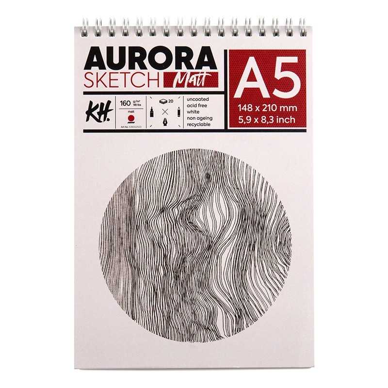 Blok do szkicu AURORA Sketch Matt 160g/m2 A5 na spirali - 539002500 - foto.1