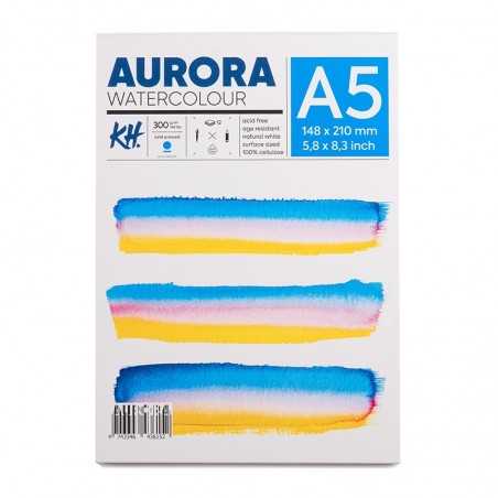 Blok do akwareli AURORA Cold Pressed 300g/m2 A5 klejony - 376001500 - foto.1