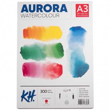 Blok do akwareli AURORA Hot Pressed 300g/m2 A3 klejony - 377001300 - foto.1