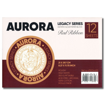 Blok do akwareli Aurora "Królewska Pieczęć" Rough 100% bawełny 300g/m2 A4 12 ark. dłuższy bok - 475004400 - foto.1