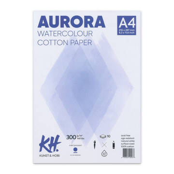 Blok do akwareli AURORA 100% bawełna Cold Pressed 300g/m2 A4 - 244004400 - foto.1
