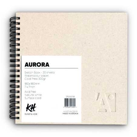 Szkicownik na spirali AURORA Cold Pressed 300g/m2 18x18cm - 3763SG198 - foto.1