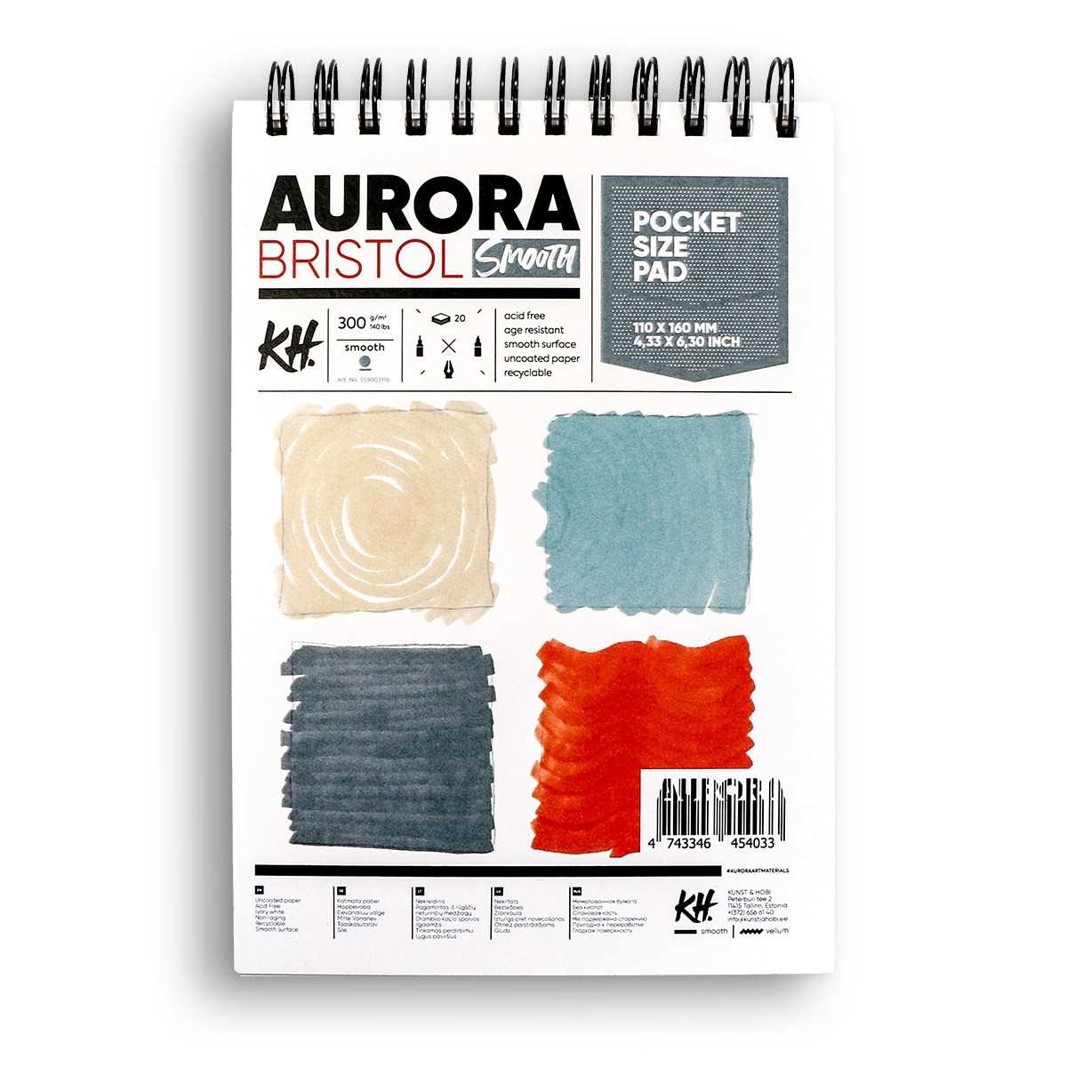 Blok AURORA Bristol Smooth 300g/m2 kieszonkowy 11x16cm - 559003176 - foto.1