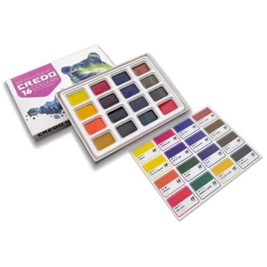Zestaw farb akwarelowych Credo 16 kolorów - 32969016 - foto.4