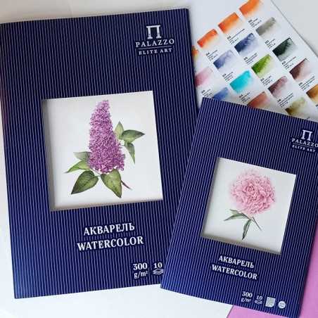 Papier do akwareli PALAZZO "Piwonia" w teczce 300g/m2 A4 - P-1722 - foto.4