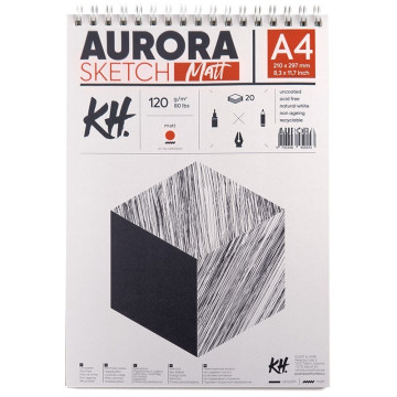 Blok do szkicu AURORA Sketch Matt 120g/m2 A4 na spirali - 529002400 - foto.1