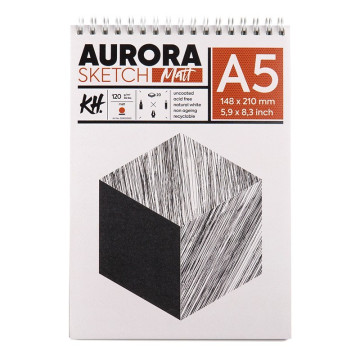 Blok do szkicu AURORA Sketch Matt 120g/m2 A5 na spirali - 529002500 - foto.1